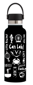 Thermo Flask - Singapore Can Lah! collection - black color