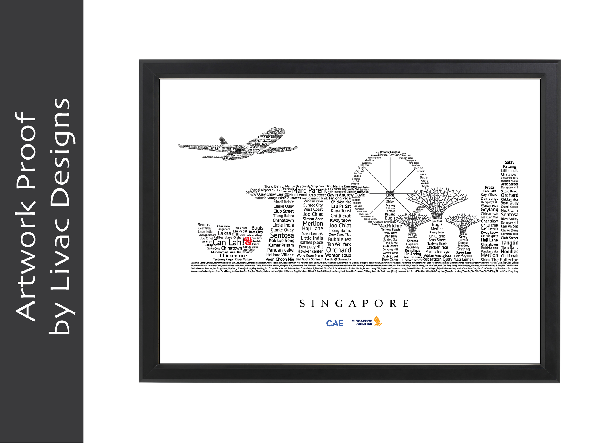 70x100cm - fully personalised / boarding / framing