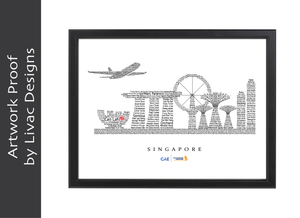 70x100cm - fully personalised / boarding / framing