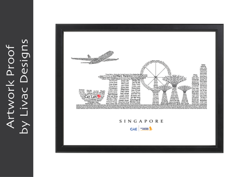 70x100cm - fully personalised / boarding / framing