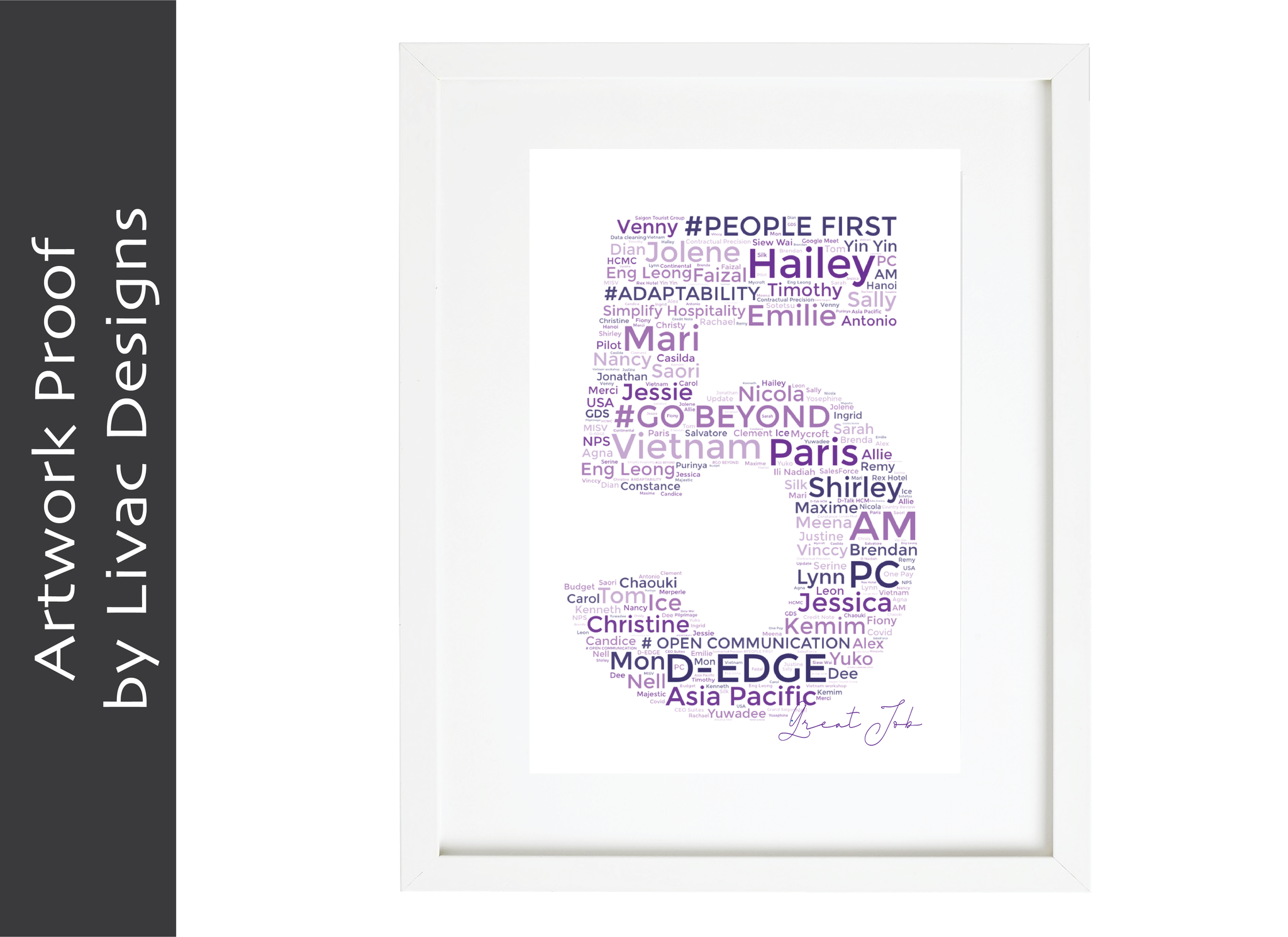 A4 - Personalised Design - Framed (numbers 5 & 10)