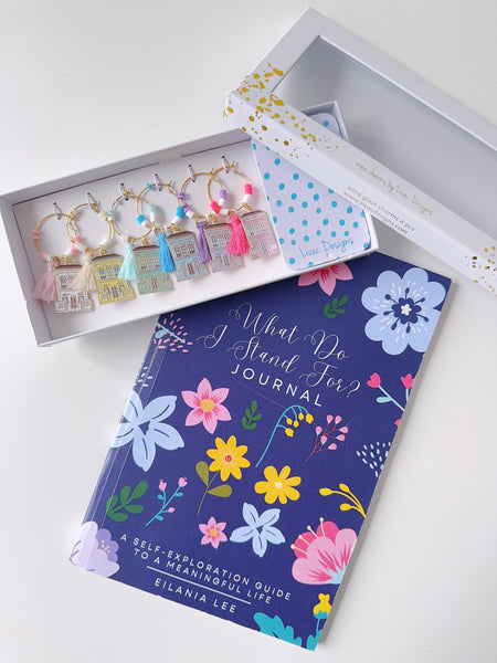 Bundle! - Shophouses wine charms & What do I stand for Journal