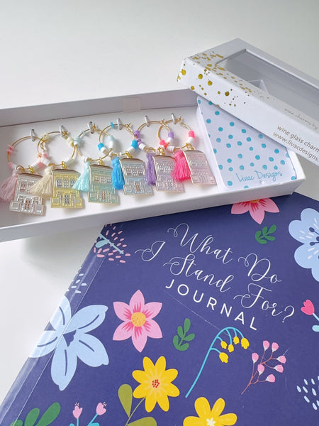Bundle! - Shophouses wine charms & What do I stand for Journal