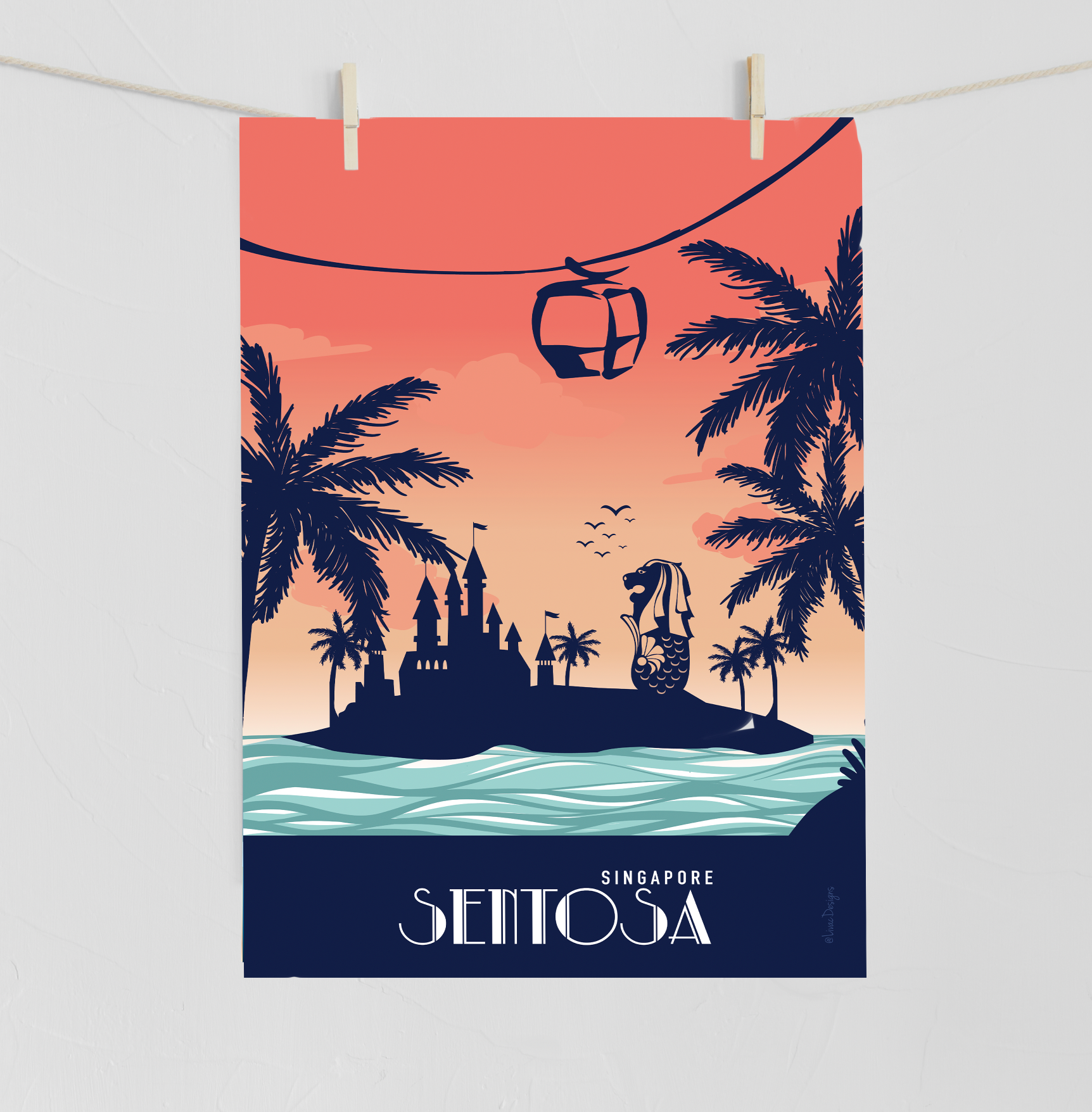 Sentosa Tea Towel - A Slice of Paradise in Your Kitchen