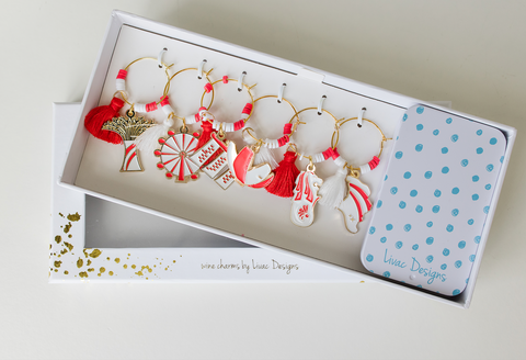 Wine Charms - Singapore icons RED color!