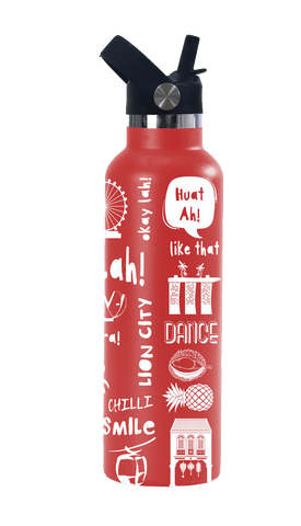 Thermo Flask - Singapre Can Lah! collection - Red color