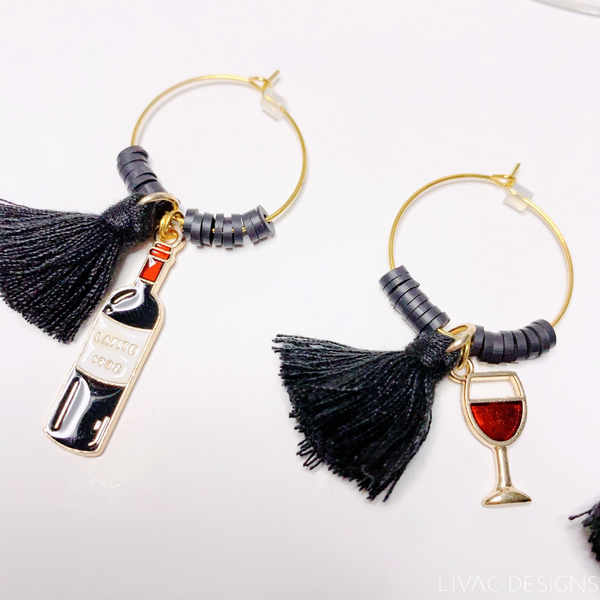 wine glass charms -  I love wine collection