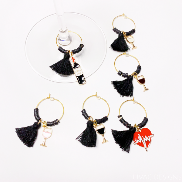 wine glass charms -  I love wine collection