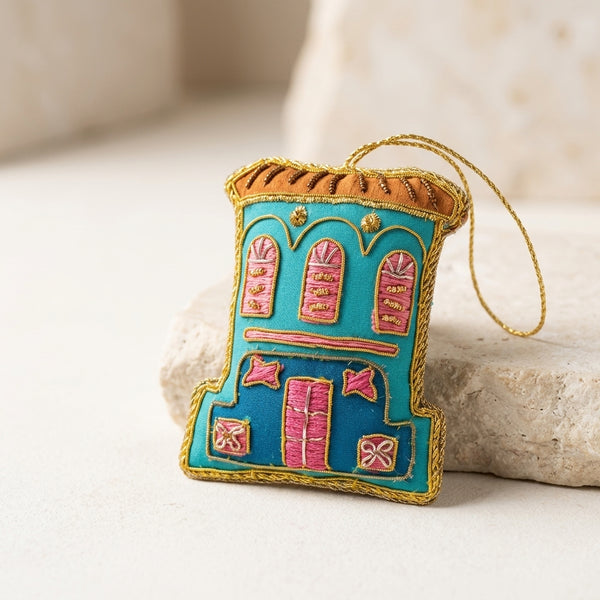Singapore Hand Made Hanging Ornament - Green Shophouse