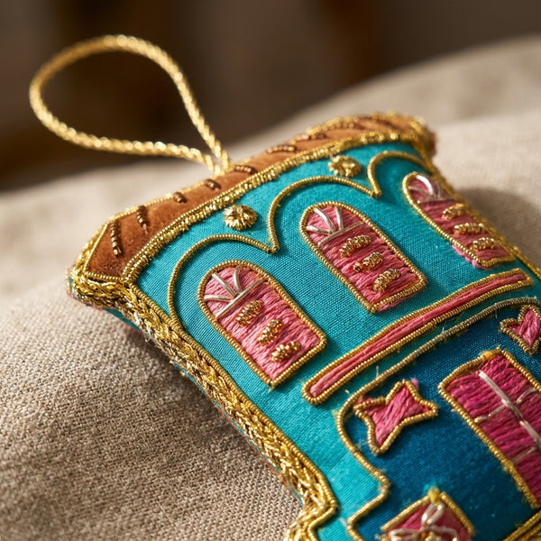 Singapore Hand Made Hanging Ornament - Green Shophouse