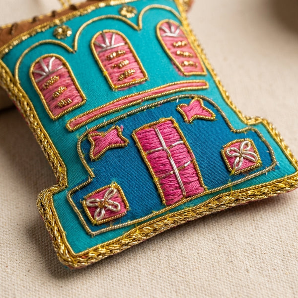 Singapore Hand Made Hanging Ornament - Green Shophouse
