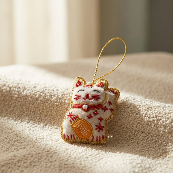 Singapore Hand Made Hanging Ornament - Lucky Cat