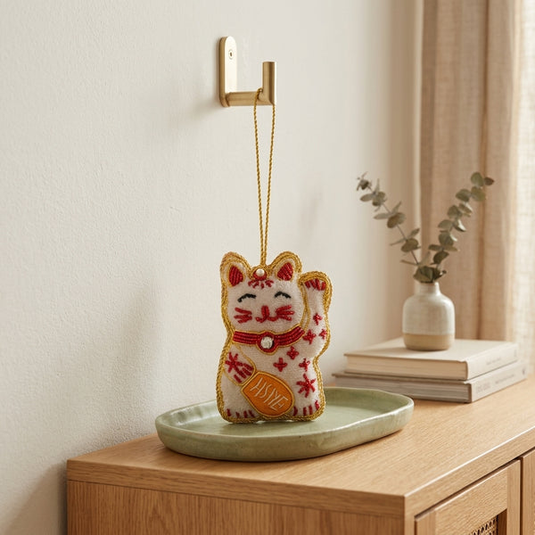 Singapore Hand Made Hanging Ornament - Lucky Cat