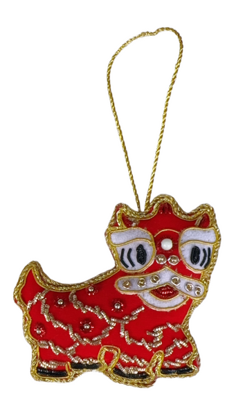 Singapore Hand Made Hanging Ornament - Lion Dance Red