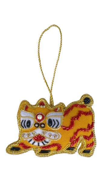 Singapore Hand Made Hanging Ornament - Lion Dance Yellow