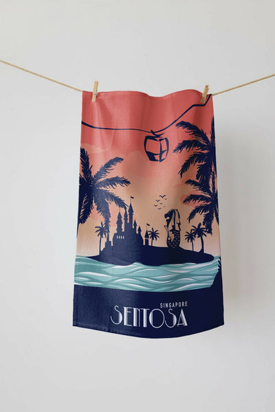 Sentosa Tea Towel - A Slice of Paradise in Your Kitchen