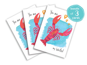 You are my Lobster! greeting cards pack of 3