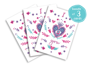 Lucky heart - greeting cards pack of 3