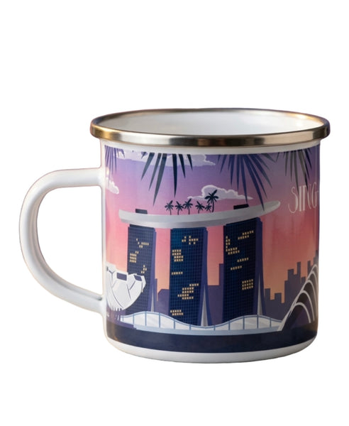 Singapore Enamel Mug — Marina Bay Sunset