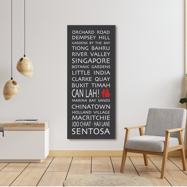 Personalised Destination Canvas - Singapore Bus scroll