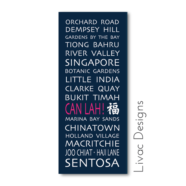 Personalised Destination Canvas - Singapore Bus scroll