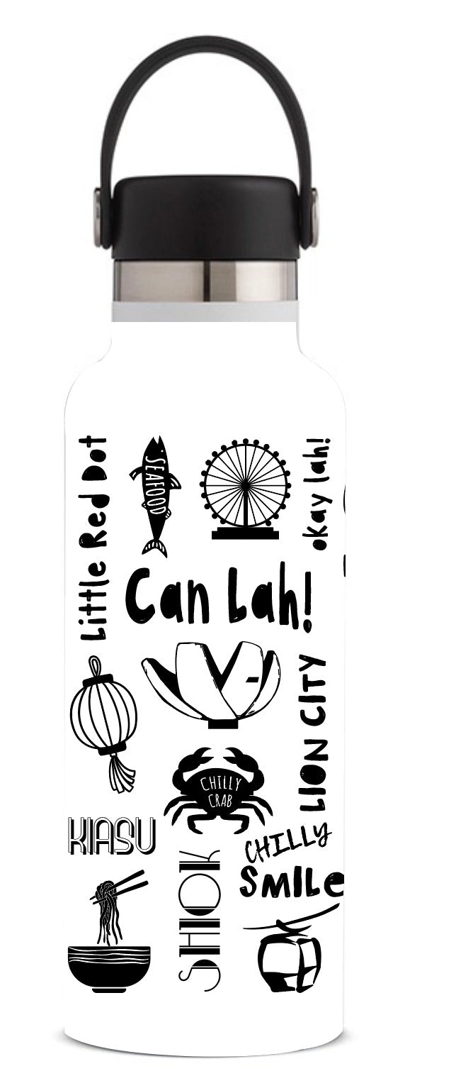 Thermo Flask - Singapore Can Lah! Collection - white