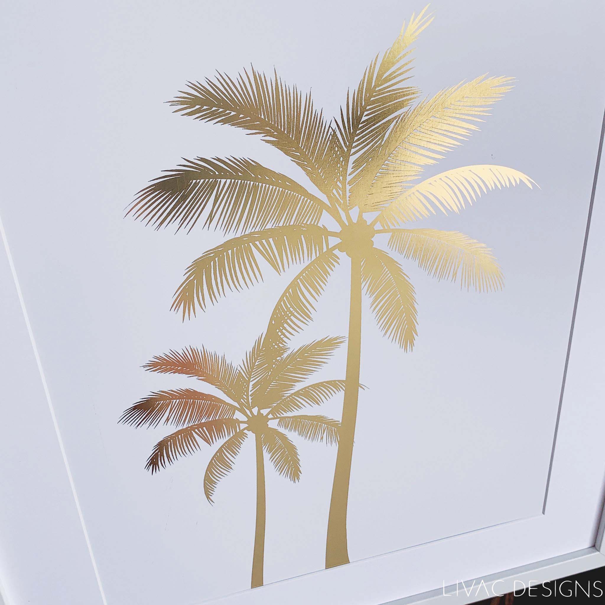 Coconut tree - Gold foil print