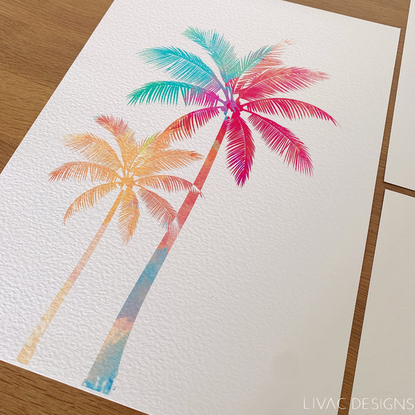 Palm tree poster - watercolor poster