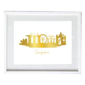 Singapore Skyline (real GOLD foil print)