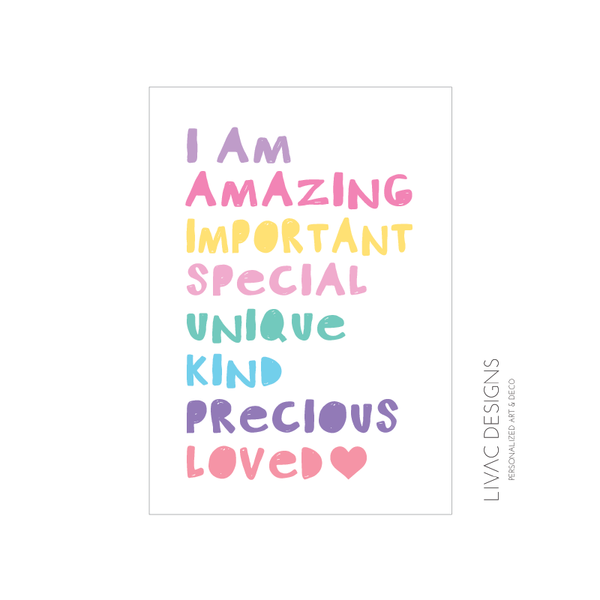 Watercolor Poster - I Am Amazing